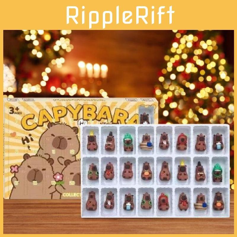 Countdown Christmas Capybara Calendars Blind Box Toy Figures Gift Decorative