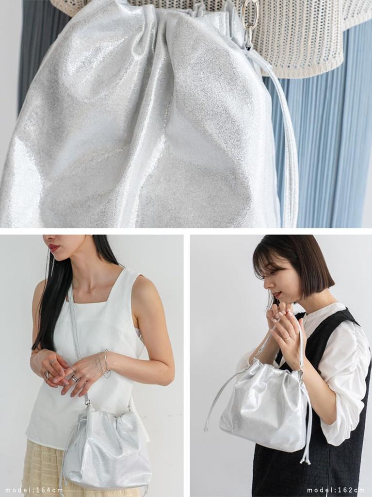 VITAFELICE Metallic 2-Way Shoulder Bag for Women (inb-10059p) (Silver)