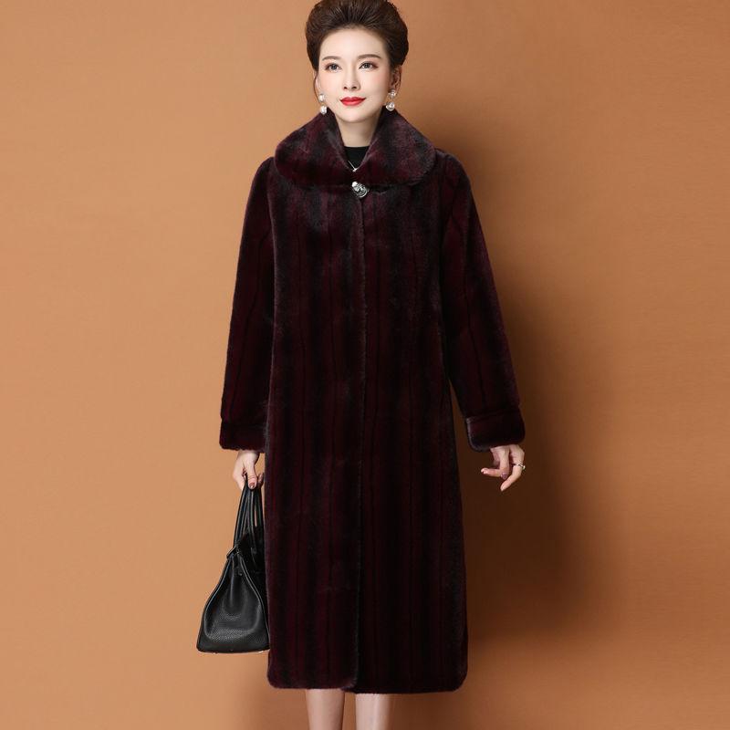 Winter Mohair Warm All-Match Plus Baumwolle Dicker Mantel Damen Länge Mantel Damen Pelzmantel Damen Nerz Pelz High-End Nerz Pelzmantel Jacke