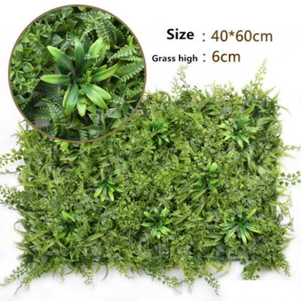 

60x40cm Artificial Green Wall Landscape Home Garden Jungle Decor Super Plant Plastic Lawn Plant Hanging Lawn Wall Panel
