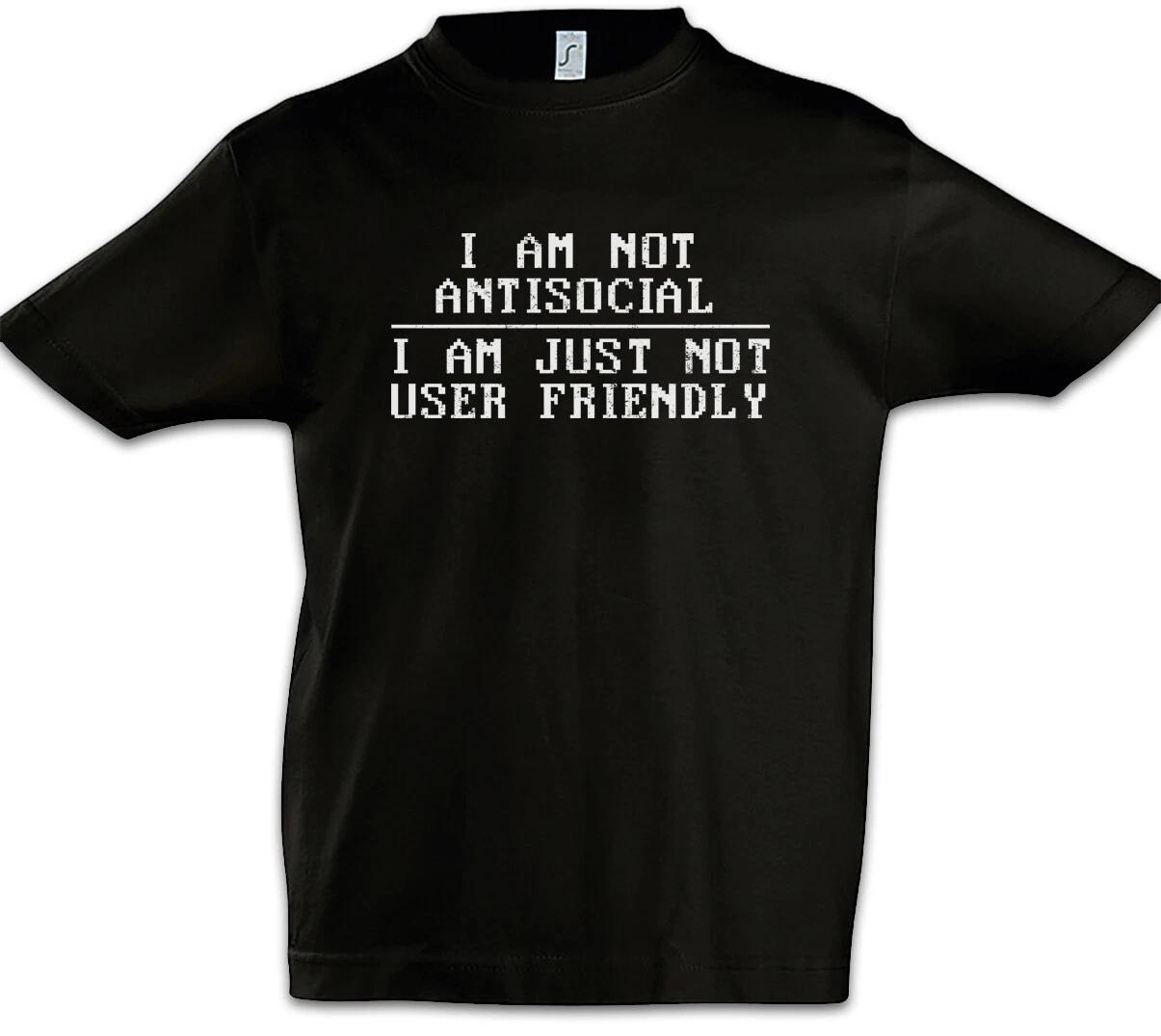 I m Not Antisocial I Am Just Not User Friendly Kids Boys T-Shirt Computer Science- 100