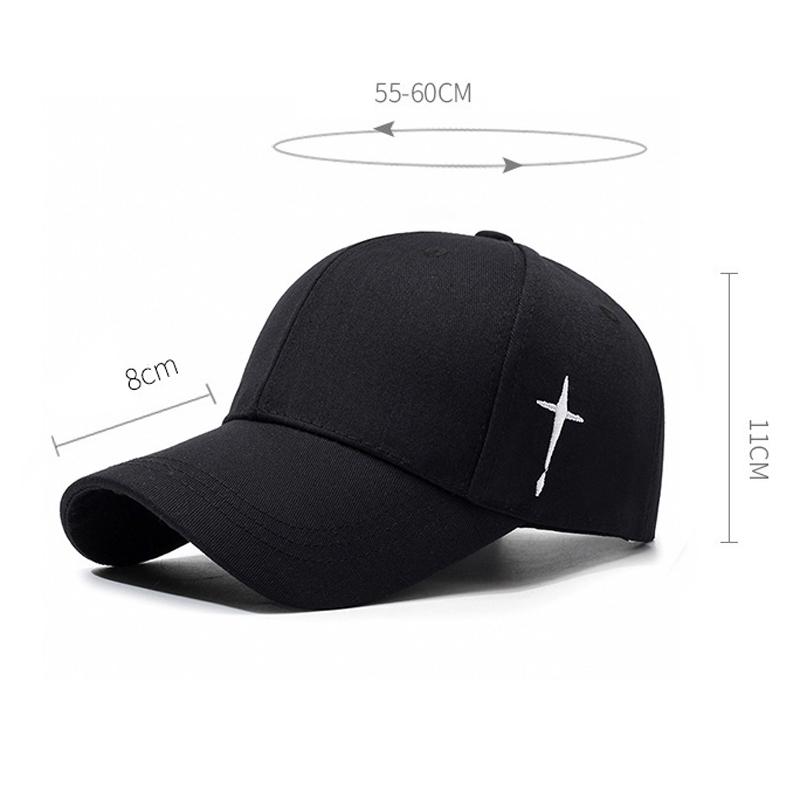 Spring Side Embroidered Cross Sport Cap Sunshade Baseball Cap for Young Men Women