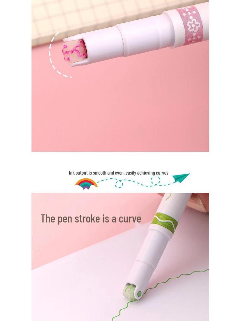 Kreativer blütenförmiger Kurvenmarker - Schnelltrocknender Textmarker für Studenten