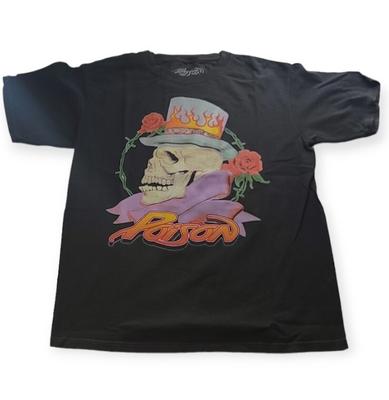 Poison T Shirt 80s Heavy Rock Hair Metal Skull Rose Band Concert Men Size M Unisex T-Shirt