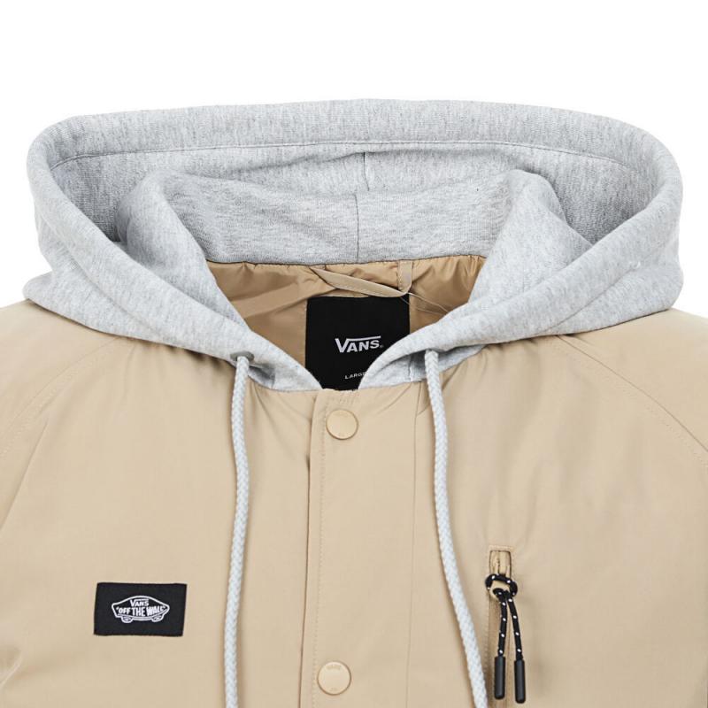 Vans Off The Wall Transit Coach Thick Hooded Warm Down Jacket Men Jackets Khaki VN000KCU4MG