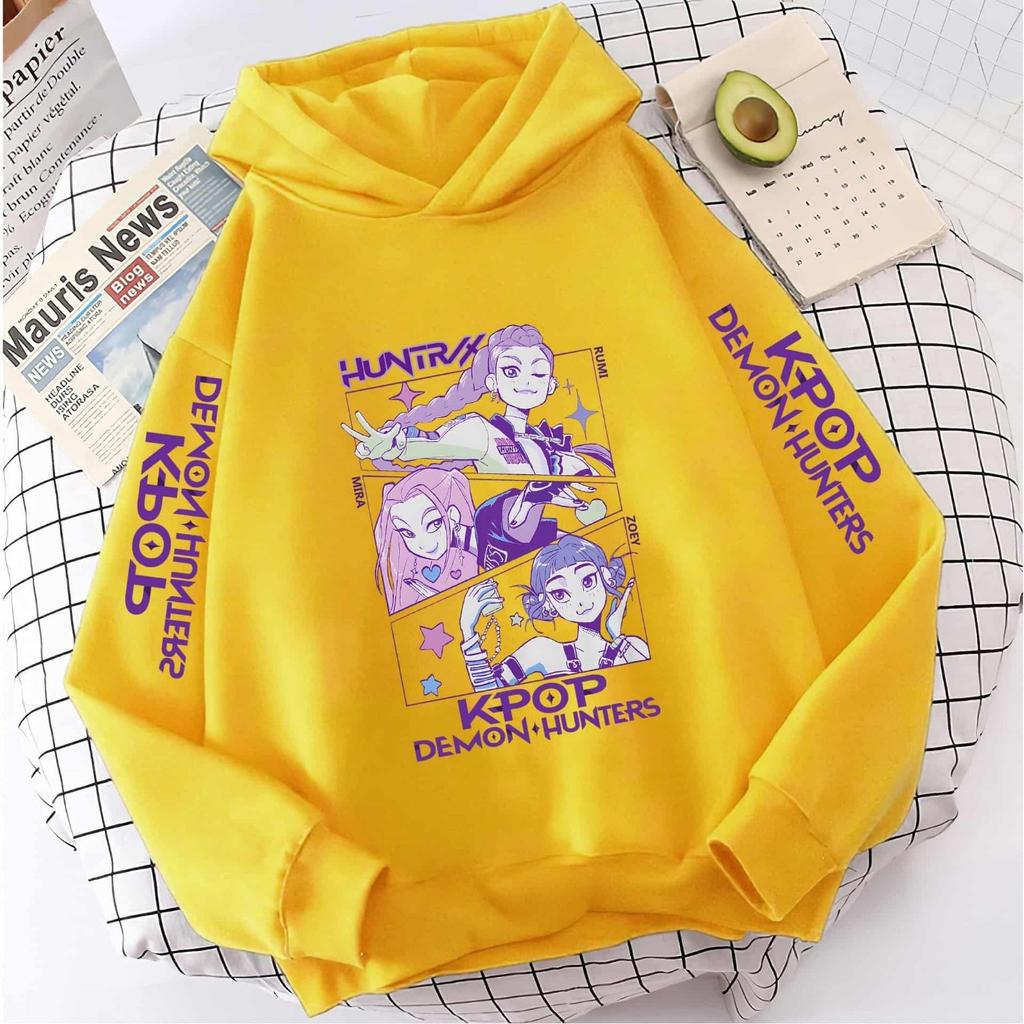 Y2K KPop Devil Hunter Hoodie for Teenage Girls Rumi KPop Devil Hunter Hoodie for Autumn Casual Long Sleeve Children's Clothing