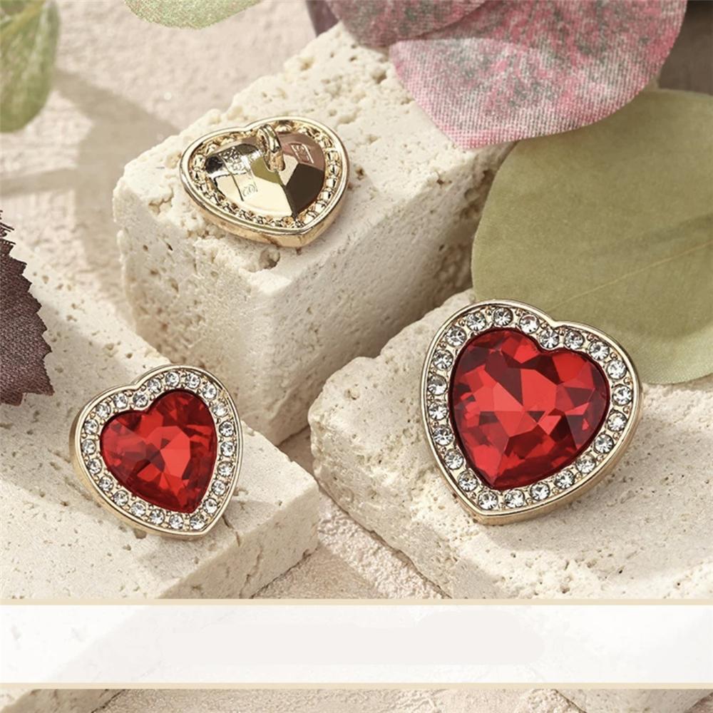 FCXDG 10pcs Super Beautiful Luxury Gem Buttons Women's Clothing Decorative Accessories Dress Fur Coat Rhinestone Heart Buttons