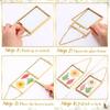 2Pcs Square Metal Glass Photo Frame Wall Hanging Dried Flower Display Holder Case For Pressed Flower and Home Decoration
