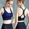 Women's Cross-Back Adjustable Shockproof Sports Bra with Beautiful Buttons
