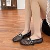 Grape mother new fashionable hollow carved soft sole soft surface flat shoes femininity mesh breathable single shoes women versatile
