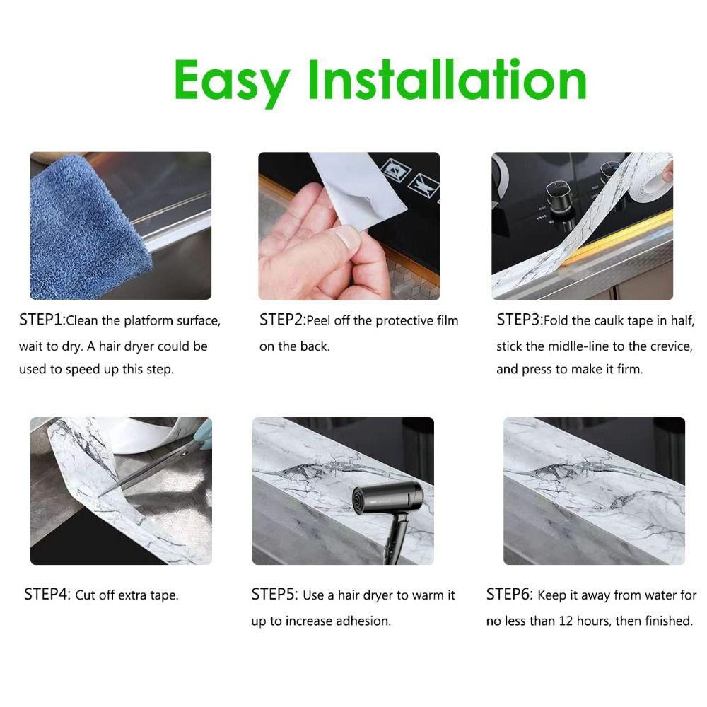 Decorative Caulk Sealer Bath & Kitchen Caulk Tape Self Adhesive Caulk Strip Caulking Sealing Tape