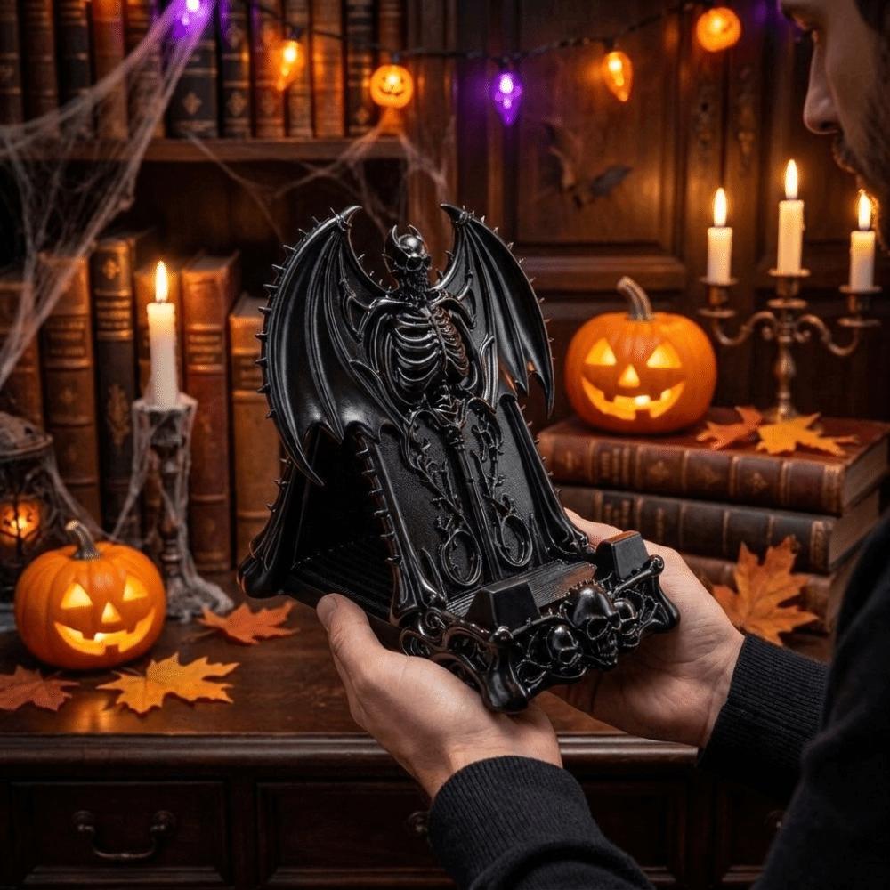 3D Printed Skull Phone Stand Dark Fantasy Gothic Throne Ornament Skull Desk Decoration Dorm Room