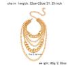 Exaggerated Multi-Layer Tassel Golden Chain Pendant Necklace for Party Prom Anniversary for Women Men Party Jewelry Gift