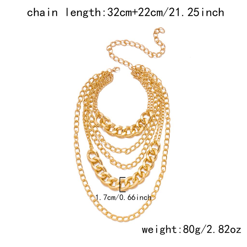 Exaggerated Multi-Layer Tassel Golden Chain Pendant Necklace for Party Prom Anniversary for Women Men Party Jewelry Gift