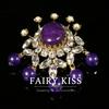 Brooch Inlaid with Zircon Pearl Purple Stone European and American Heavy Industry High-end Women's Pin Accessories