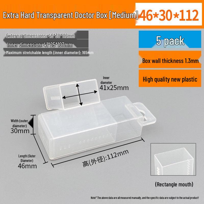 Rectangular Tap Drill Bit and Milling Cutter Storage Box - Transparent Plastic Telescopic Case for Machine Tool Accessories