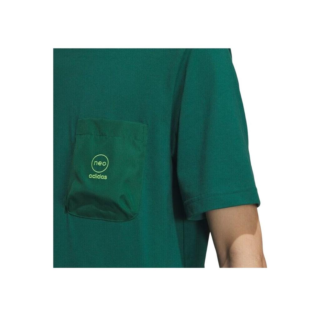 Adidas Neo Alphabet Pattern Print Loose-Fit Breathable Round Neck Short Sleeve T-Shirt Men Tops Forest-Green IK5092