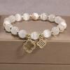 1PC Elastic Cat's Eye Stone Bracelet Pearl  Elastic Bracelets  Jewelry Charm Gift  Zircon Bracelet for Women