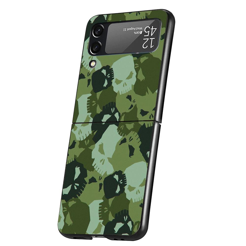 Camouflage Military Cover Phone Case For Samsung Galaxy Z Flip 7 6 5 4 3 5G Flip7 Flip6 Flip5 Flip4 Flip3 Black Fundas Shell Gal