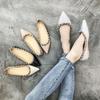 Single Shoes Women's New Shallow Rivets Doudou Shoes Women's Pointed Flat Shoes Ballet Ladyshoes Boat Shoes