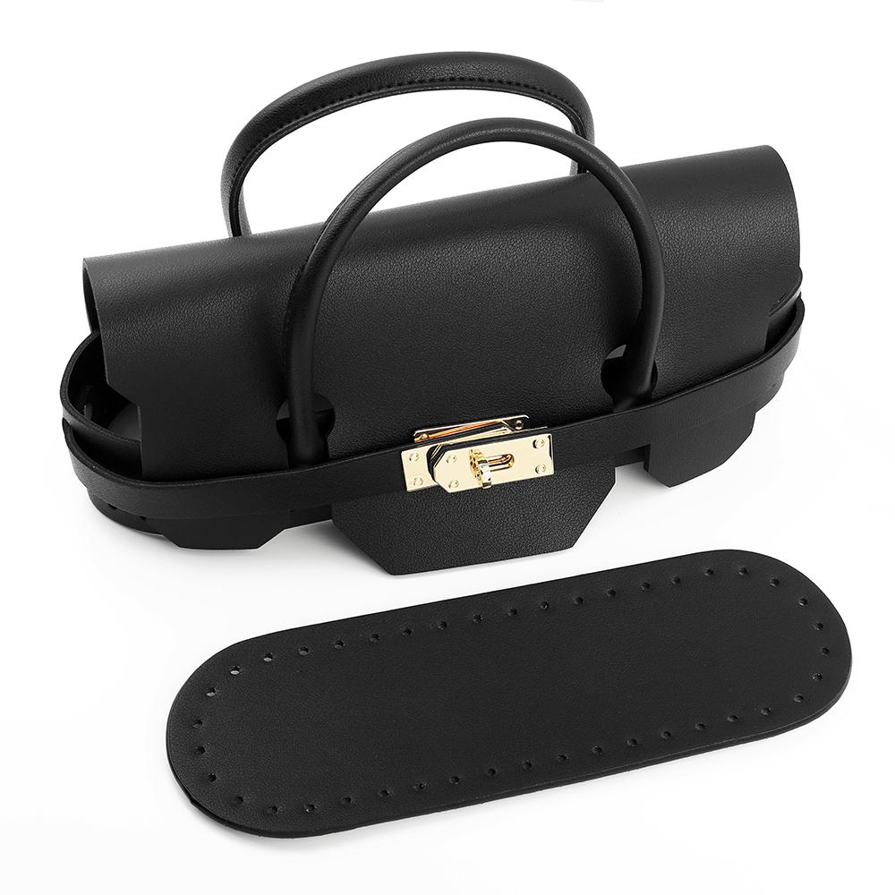 

DIY Bag Sewing Kit Handbag Shoulder Strap Handmade PU Leather Messenger Tote Bags Set with Bag Bottoms Accessories Coffee Black чёрный