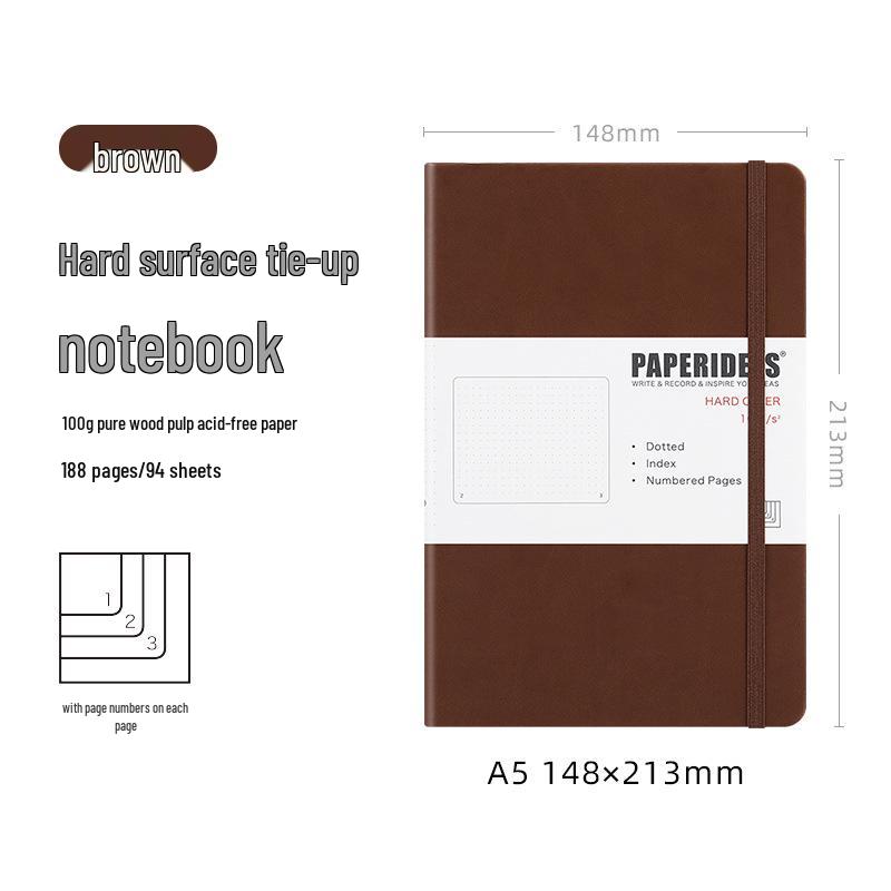 

Блокнот PAPERIDEAS A5 в твердой обложке из ПУ кожи с сеткой Blank Pages