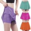 Women's Tennis Culottes High Waist Fitness Skirt Training Running Yoga Badminton Sports Shorts Lining Girl Anti-emptied Quick Dry S M L XL 2XL