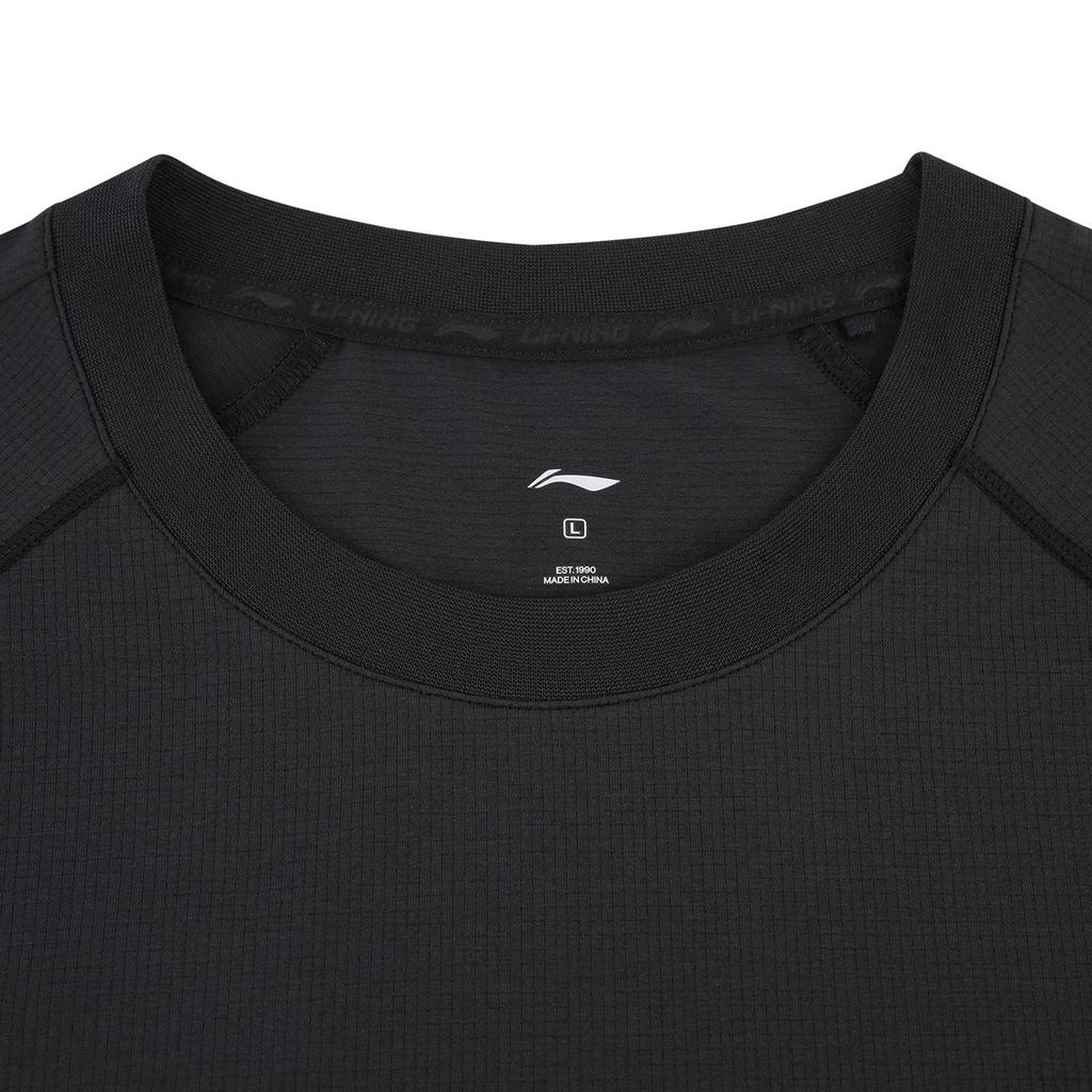 Li-Ning Fashionable Breathable Sports Casual Short Sleeve T-Shirt Men tops Black ATSW413-2