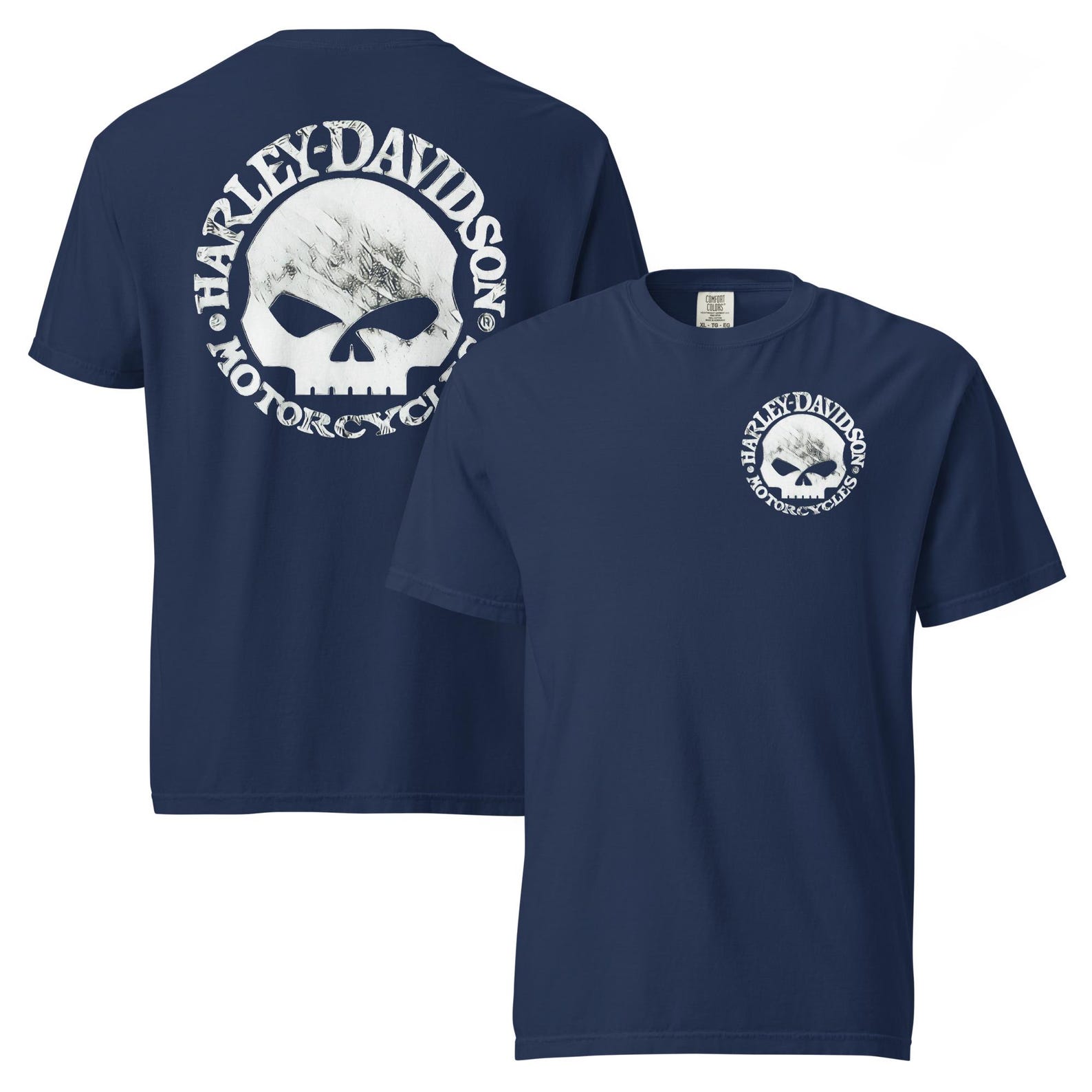 Unisex garment-dyed heavyweight Harley-Davidson willie g short sleeve T shirt S