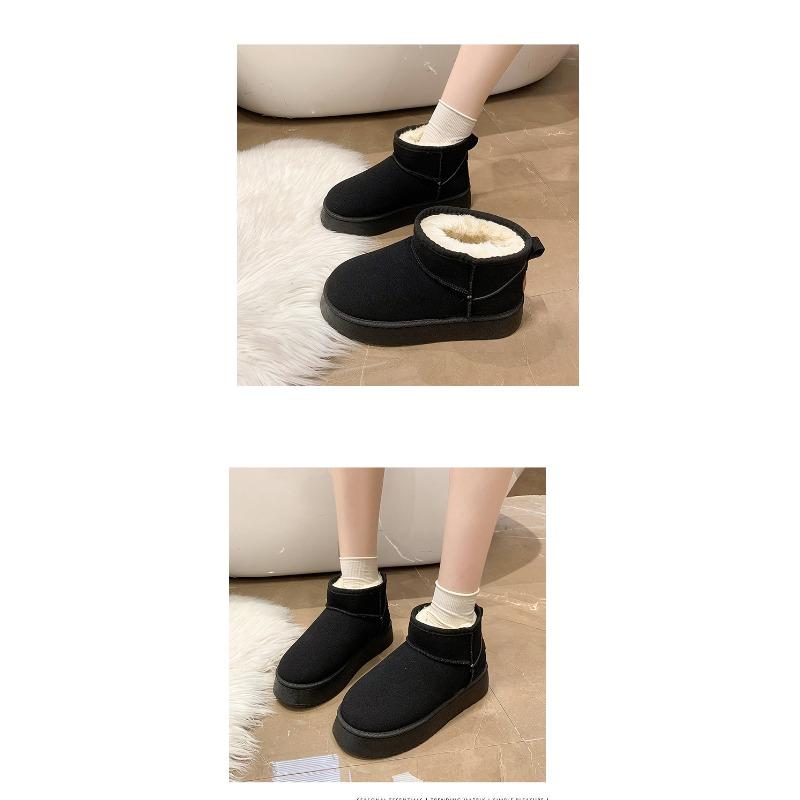 Winter New Snow Shoes Plus-size Flat Short Shoes for Women with Fleece and Thickened Warm Snow Boots for Women