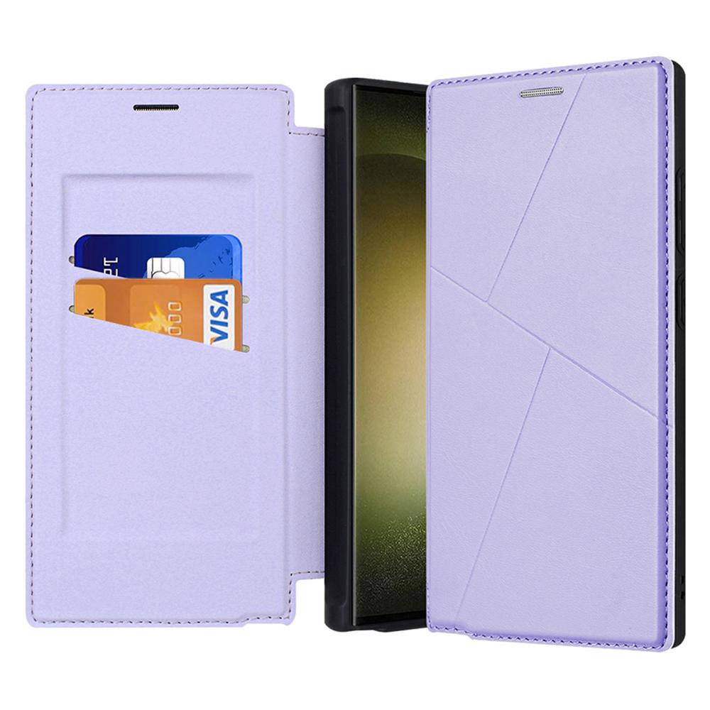 

For Samsung Galaxy S24 Ultra Case Magnetic Closure Card Slot Leather Flip Phone Cover D