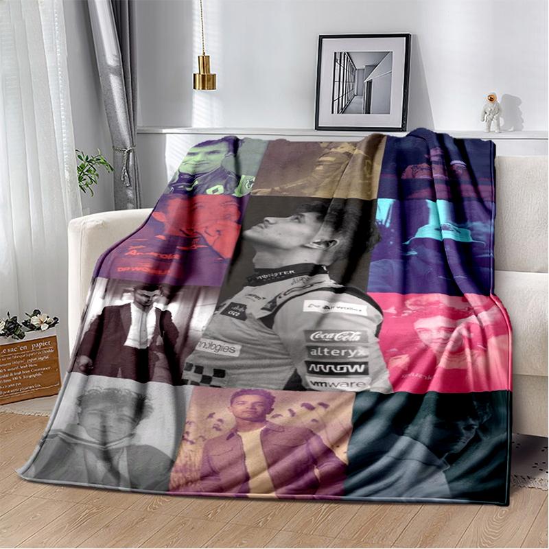 Manta Suave de Felpa Lando Norris Piloto F1, Manta de Franela Manta de Tiro para Sala de Estar Dormitorio Cama Sofá Oficina Cubierta Regalo