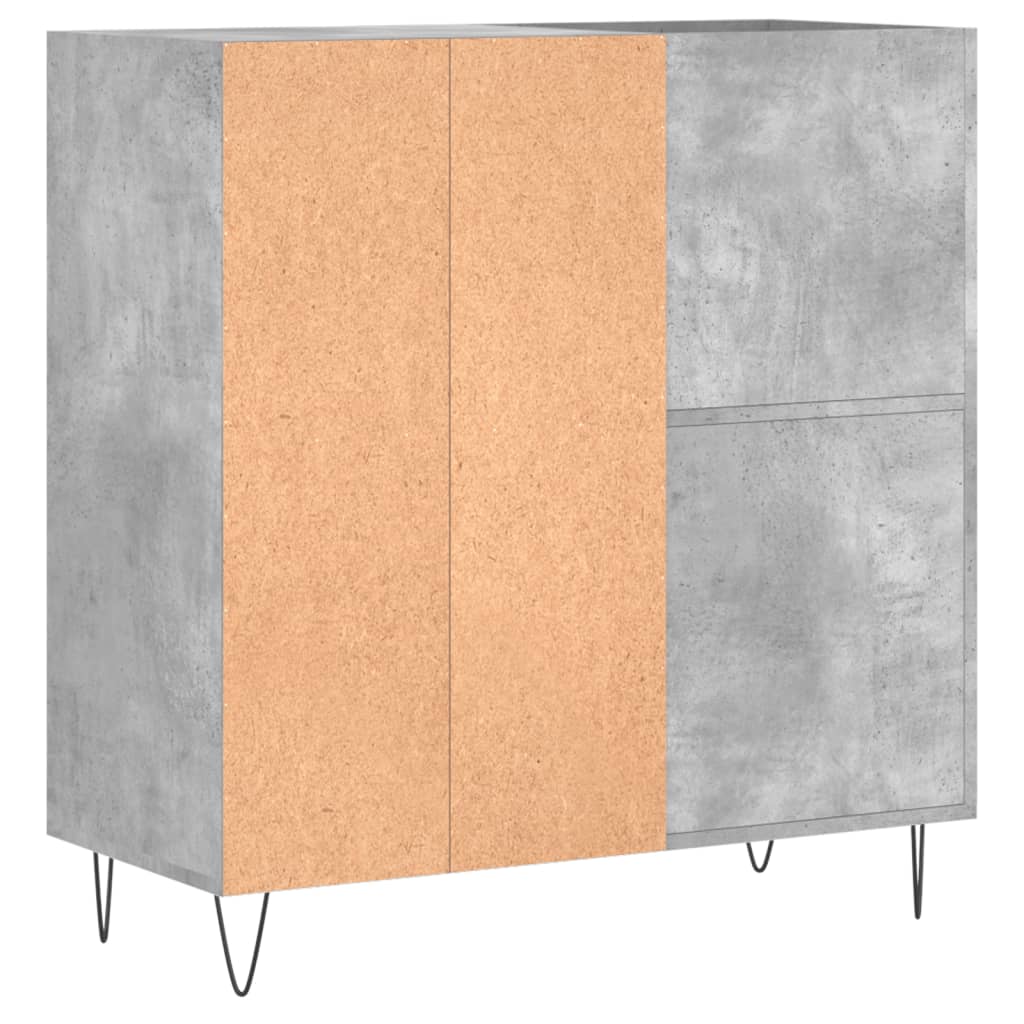Record Cabinet Concrete Grey 84.5 x 38 x 89 cm Engineered Wood