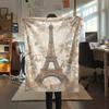 Paris Eiffel Tower Print Flannel Blanket, High quality Comfortable for All Seasons, Home Decor, Warmth and Comfort, Perfect for Christmas Gifts85