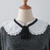 Perfect Match Vintage Lapel Fake Collar Shoulder Wraps Shawl Female White Removable Blouse Tops Shirt Detachable Collar Neckwear False Collar
