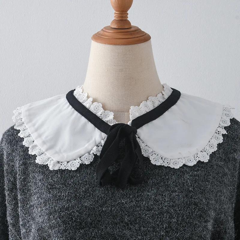 Perfect Match Vintage Lapel Fake Collar Shoulder Wraps Shawl Female White Removable Blouse Tops Shirt Detachable Collar Neckwear False Collar