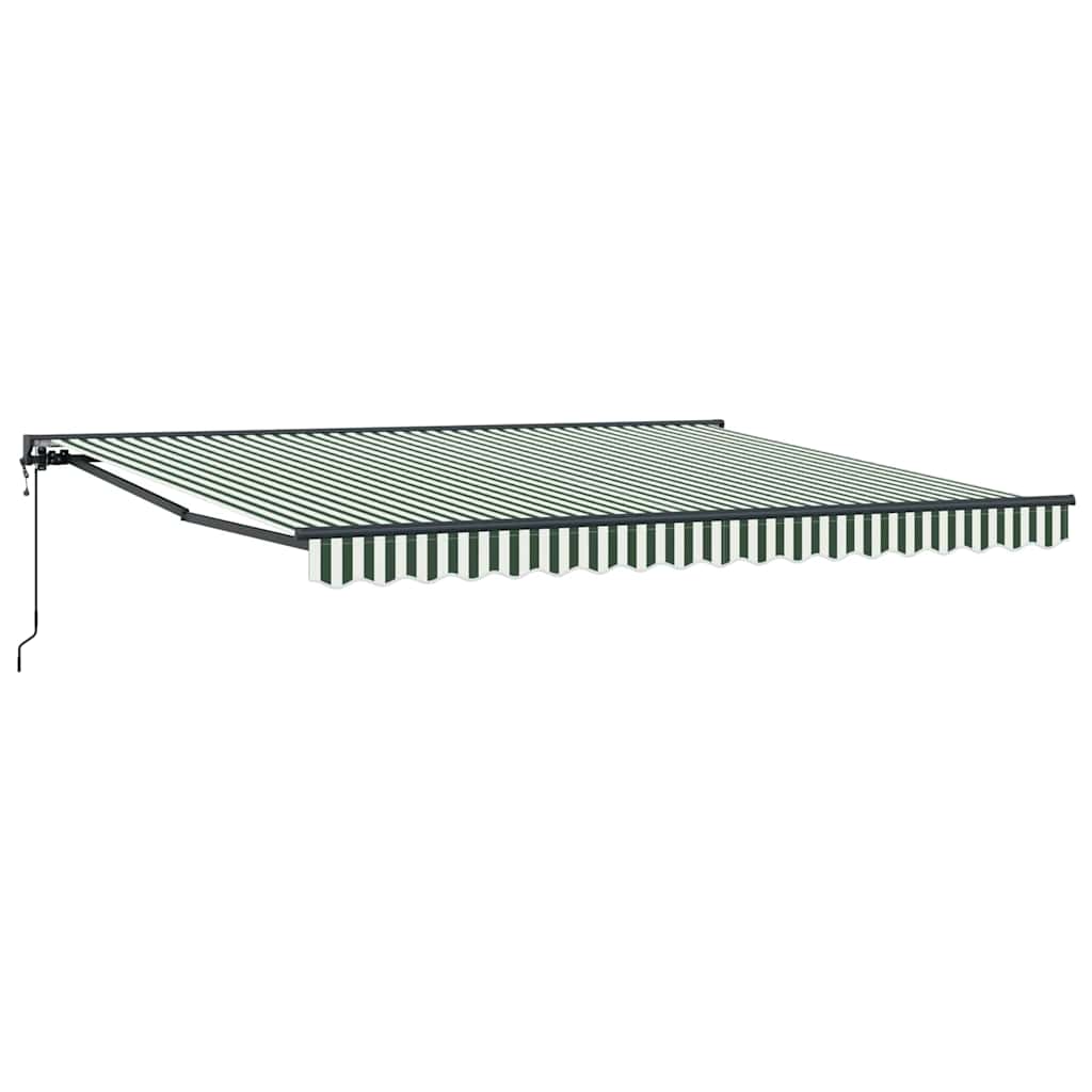 Retractable Awning Frame Green and White 400 X 300 Cm