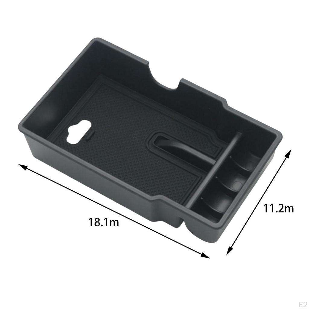 Automotive Central Armrest Storage Box Large Capacity Replacement Black Spare Parts pp Professional