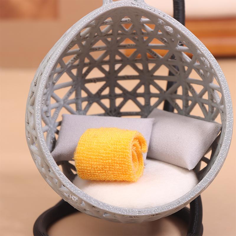 1 Sett Babymodell Håndverk Miniatyr Hengekøye Husoppsett Rekvisitt DIY Huske Stol Dukkehus Leker Dekorasjon