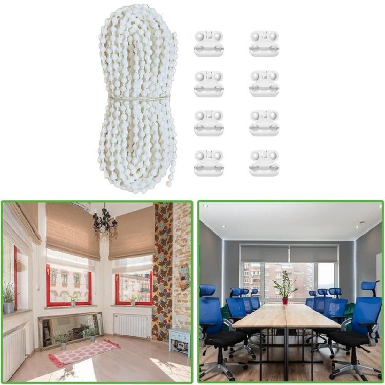 8Meter Roller Blind Cord Including 8 Roller Blind Chain Connectors for Venetians and Roman Shade
