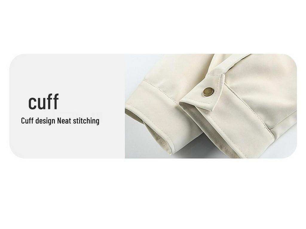 Harrington Men's Winter Velvet-Lined Eagle Cotton Jacket with Stand-Up Collar and Lux Leather Accents