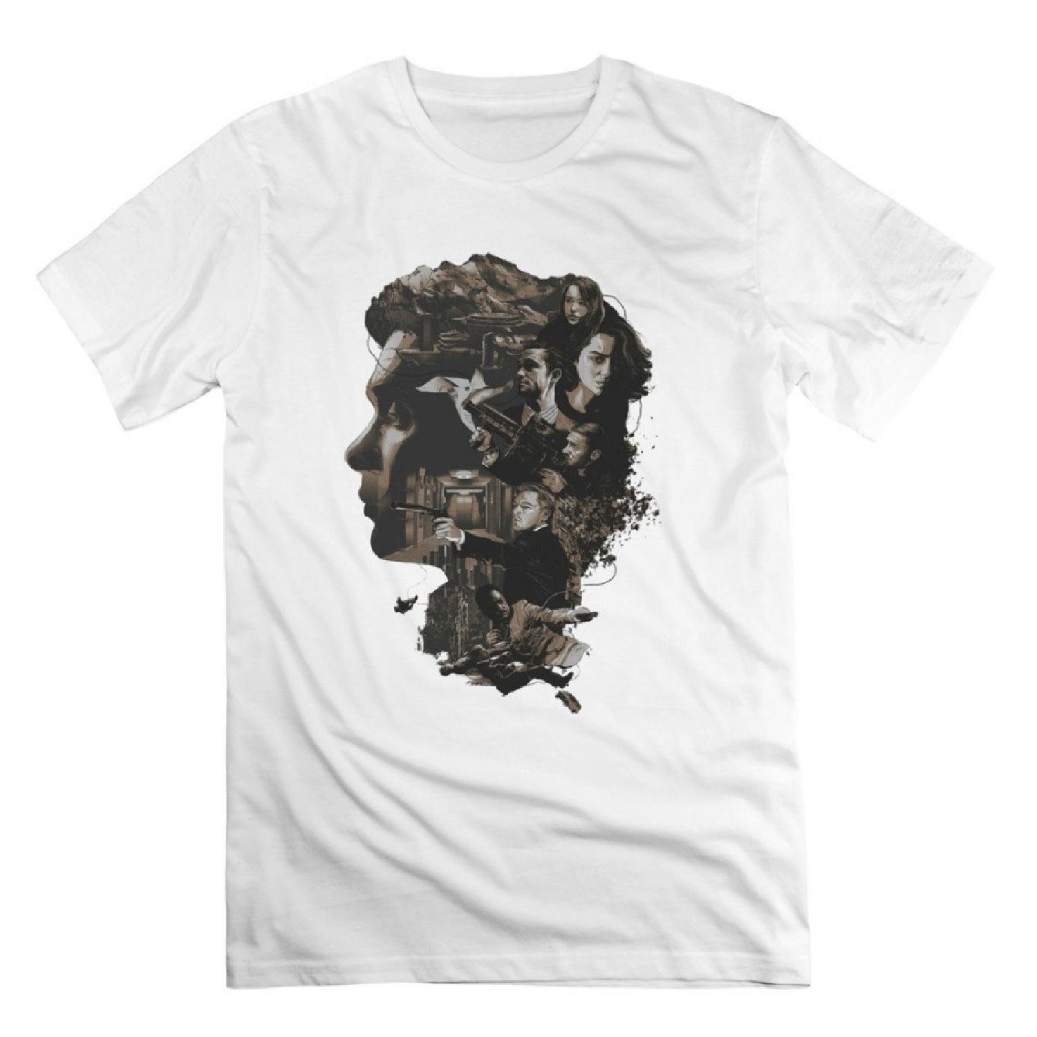 Spele Men Cotton Inception Cast Poster T-shirt Short Sleeve White S