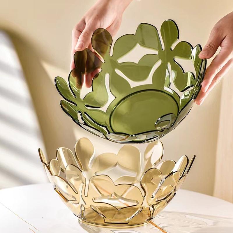 Acrylic Decorative Flower Trays Dinner Plate Transparent Dinner Dish Table Tray Fruit Display Tray Plates Table Decor