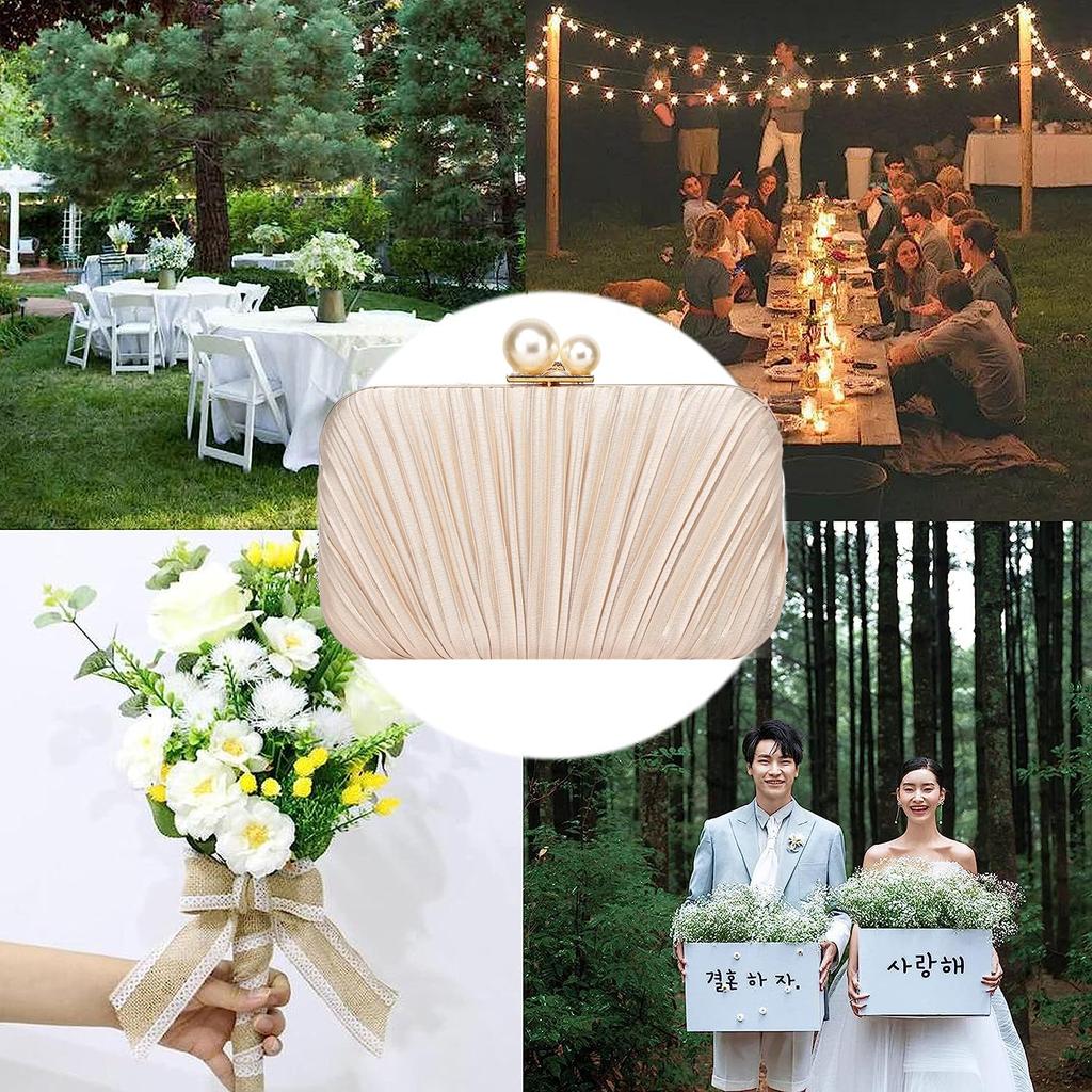 [Baisikou] 3-Way Party Bag, Wedding Bag, Women's Clutch Bag, Formal Bag, Wedding, Reception, Graduation, Fireworks Display, Coming-of-Age Ceremony,