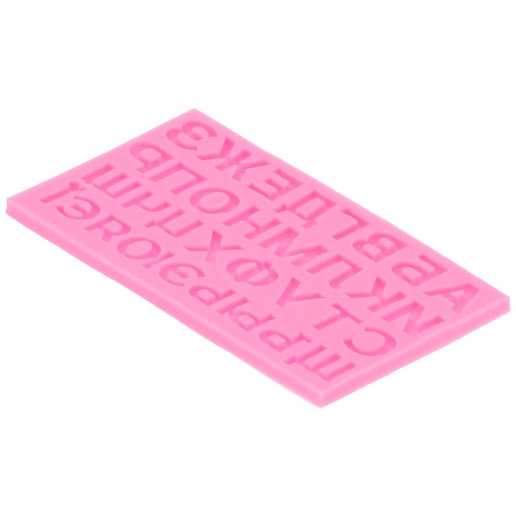 Russian Letters Mold Liquid Silicone Cake Chocolate Mold DIY Baking Mold for Bakery HomePink