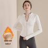 2025 Women's Velvet Winter Yoga Cardigan: Stand Collar, Zipper Sportswear, Warm Running Top