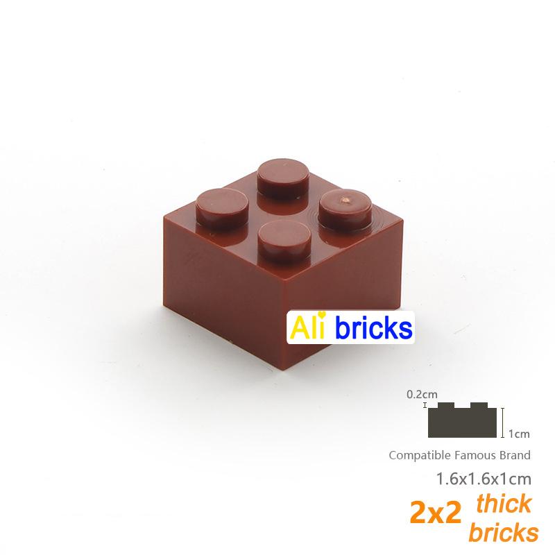 20pcs/lot DIY Blocks Building Bricks Thick 2X2 Educational Assemblage Construction Toys for Children Compatible With Brand