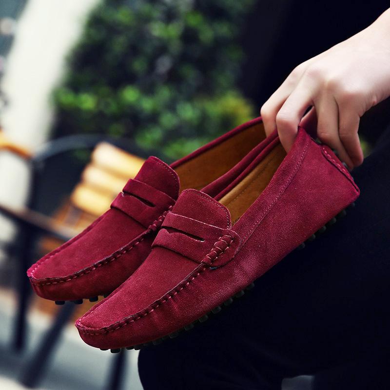 Spring and Autumn Men's Shoes Doudou Shoes Large Size Driving Shoes Low Top Anti-Fur British Flat Casual Shoes