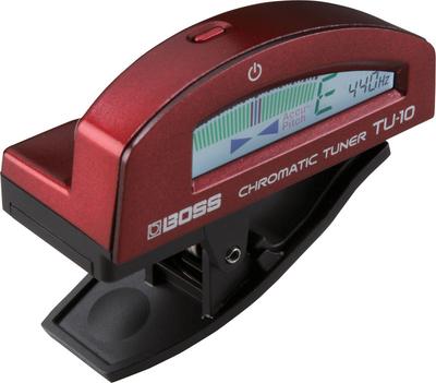 BOSS Chromatic Tuner s farbou a červeným TU-10-RD Klipový Podsvietenie, LCD, Funkcia automatického vypnutia,