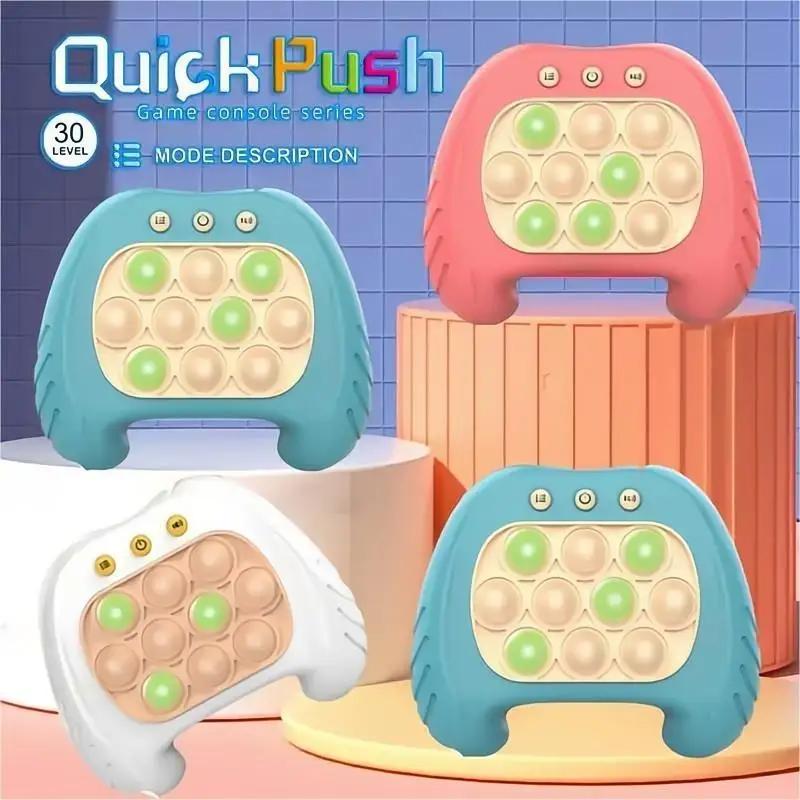 Quick Push Bubbles Game Electronic Pop Light Machine Fidget Toys Console Whac-A-Mole Toy Anti-Stresses Relief Sensory Toys Gifts